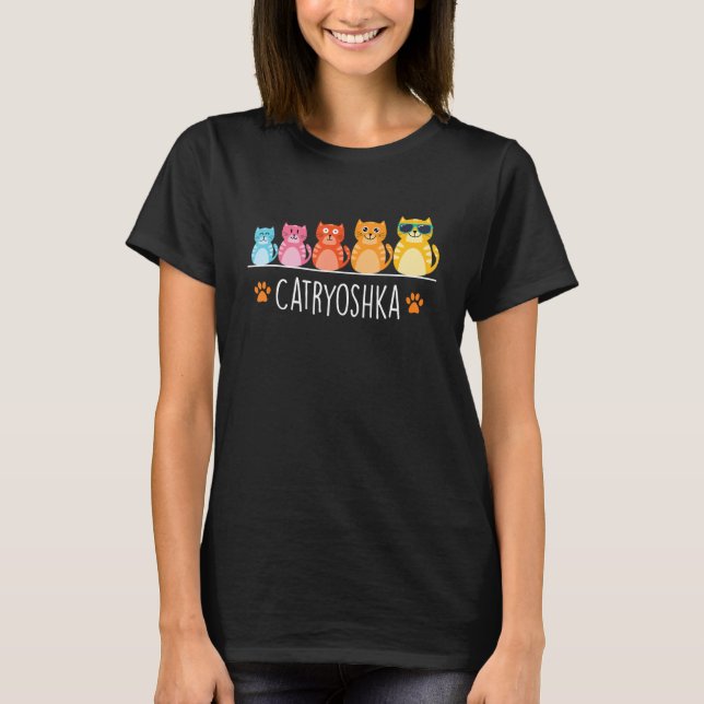 Camiseta Catryoshka - Amante de os animais Colorido do Prop (Frente)
