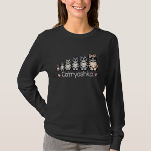 Camiseta Catryoshka Cute Cats Matryoshka Ninho Russo Do