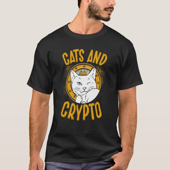 Camiseta Cats And Crypto Cryptocurrency Blockchain Trader F (Frente)