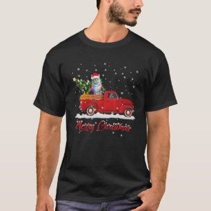 Camiseta Cats Animal Andando Caminhão Vermelho Natal