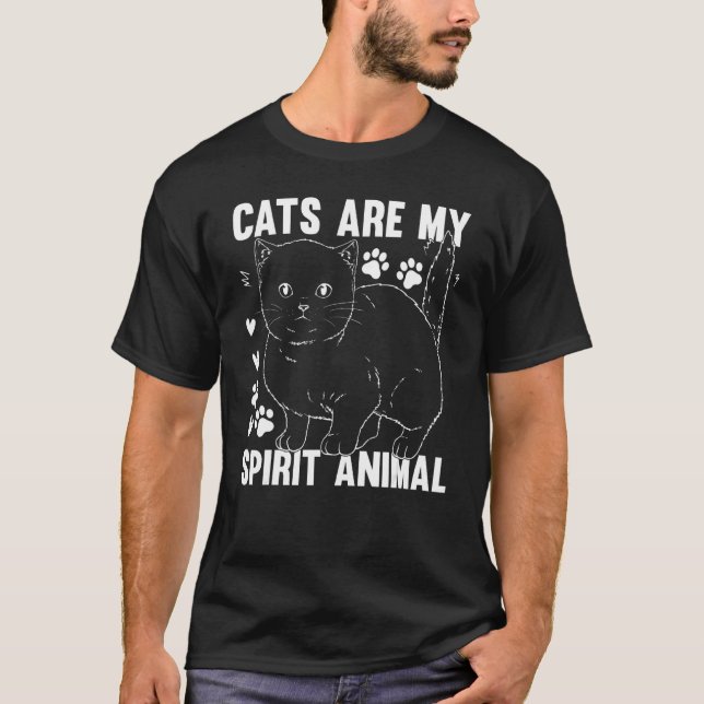 Camiseta Cats Are My Spirit Animal I Cat Owner Cute Cat   (Frente)