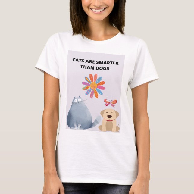 Camiseta Cats Are Smarter Than Dogs (Frente)