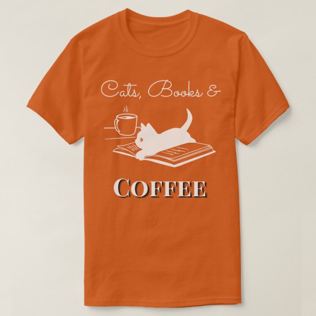 Camiseta Cats Books Café (Frente do Design)
