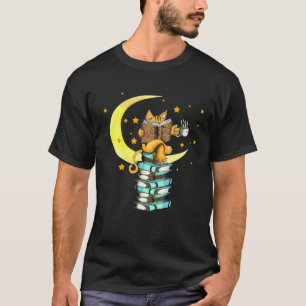 Camiseta Cats Coffee Reading Kat Books Read Stubenter Kitte