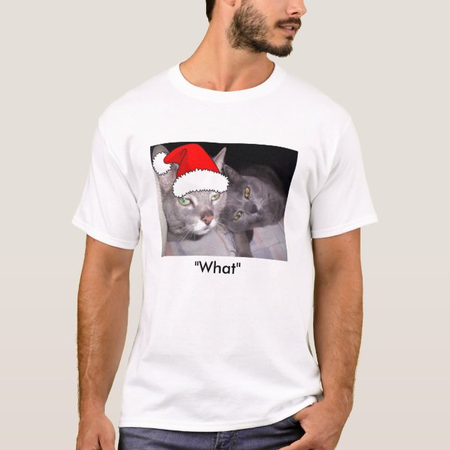 Camiseta Cats de Cinza Azul Russo Natal (Frente)