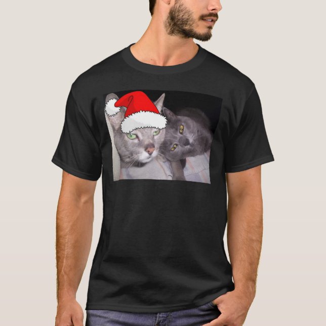 Camiseta Cats de Cinza Azul Russo Natal (Frente)