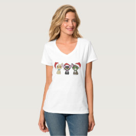 Camiseta Cats de Natal V Neck!