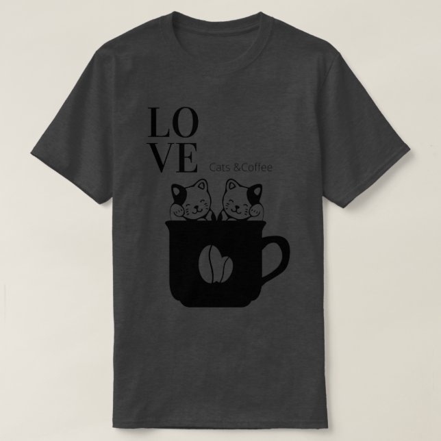 Camiseta Cats e Café 2 (Frente do Design)
