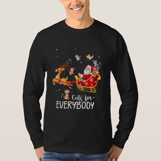Camiseta Cats For Everybody Cat Christmas Pajama Family Par (Frente)