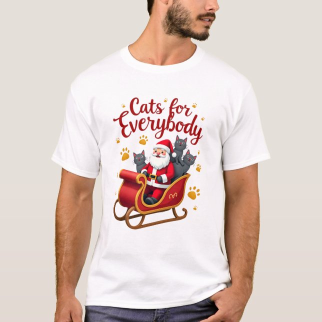 Camiseta Cats For Everybody Cat Christmas Ugly Christmas Lo (Frente)