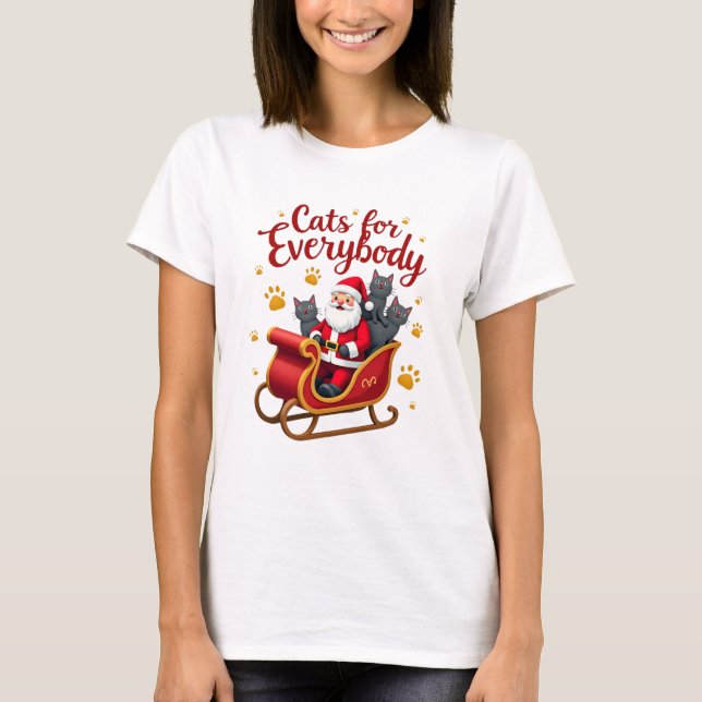 Camiseta Cats For Everybody Cat Christmas Ugly Christmas Lo (Frente)