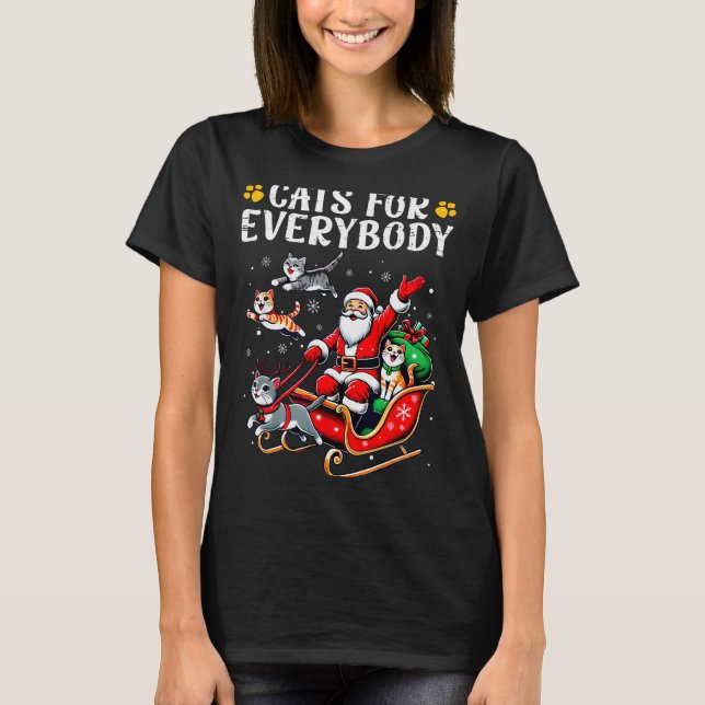 Camiseta Cats For Everybody Christmas Cat Funny Xmas Men Wo (Frente)