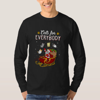 Camiseta Cats For Everybody Christmas Cat Lover 