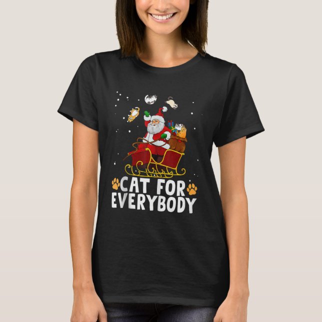 Camiseta Cats For Everybody Christmas Pajamas X mas Ugly Wo (Frente)