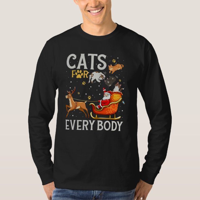 Camiseta Cats For Everybody Santa  Christmas PJs Xmas Women (Frente)