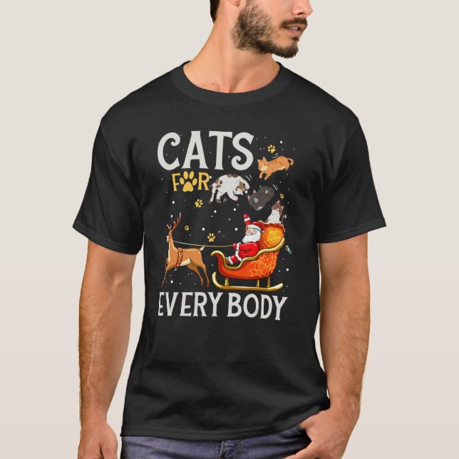 Camiseta Cats For Everybody Santa  Christmas PJs Xmas Women (Frente)