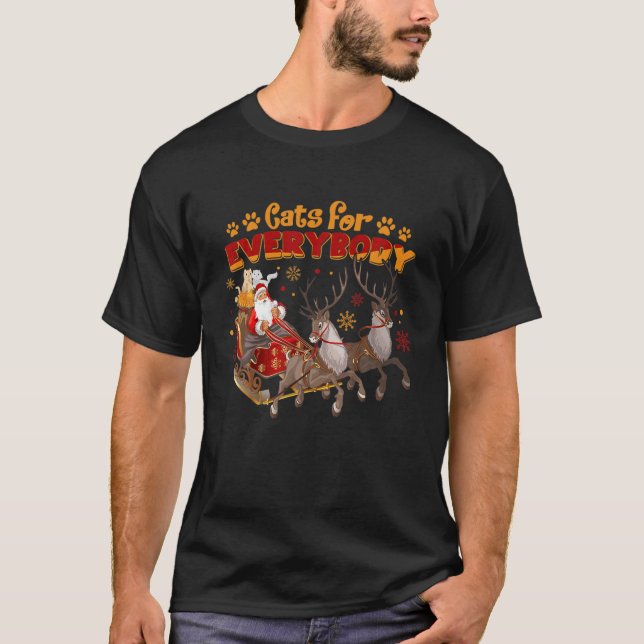 Camiseta Cats For Everybody Ugly Christmas Cat Catmas Santa (Frente)