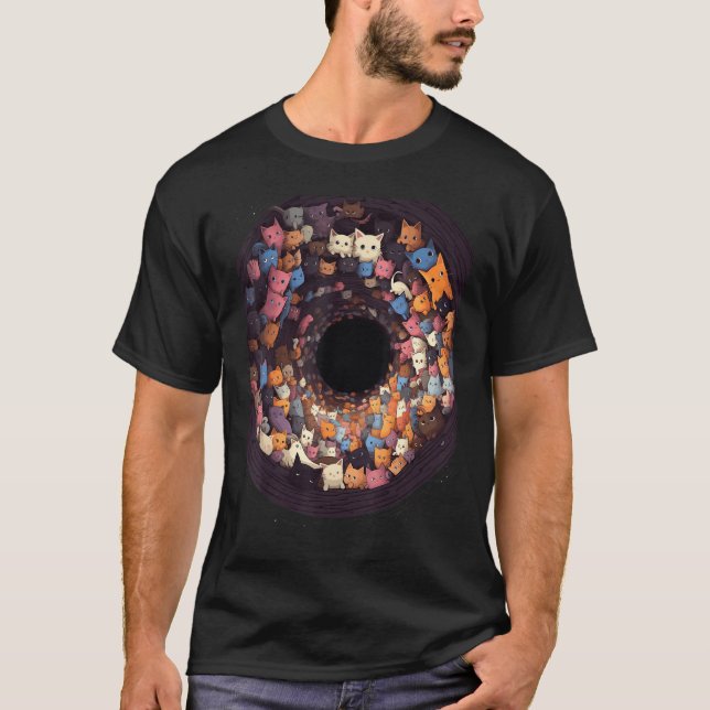 Camiseta Cats in Black Hole  Cat  Cat Mom Cat Dad Men Women (Frente)