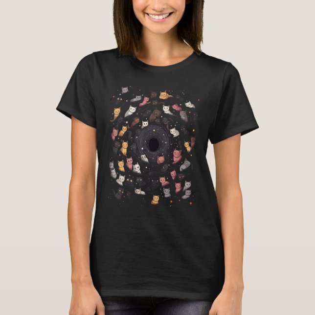 Camiseta Cats in Black Hole  Cat  Cat Mom Cat Dad Men Women (Frente)