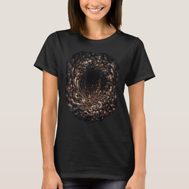 Camiseta Cats in Black Hole Funny Cat Lover Cat Mom Cat Dad (Frente)
