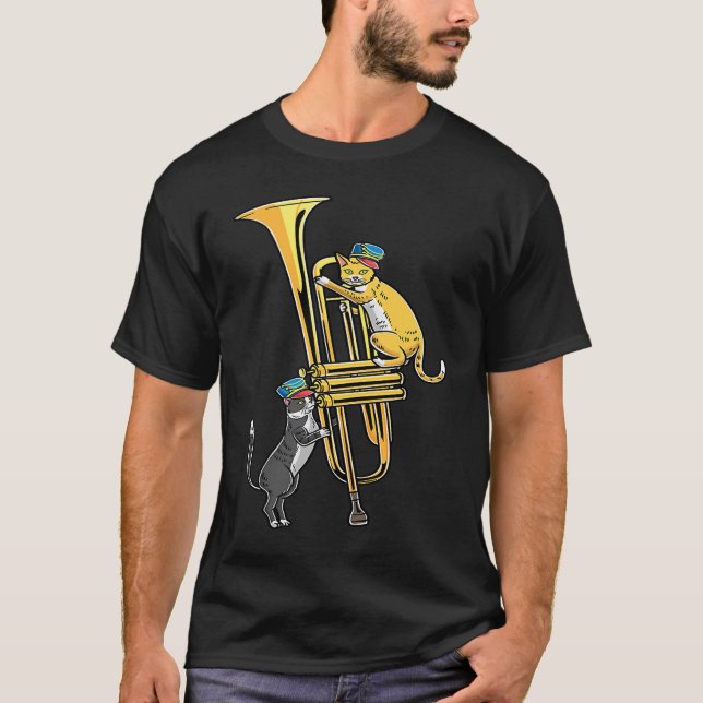 Camiseta Cats In Trumpet Instrument Trumpet Player Trumpete (Frente)