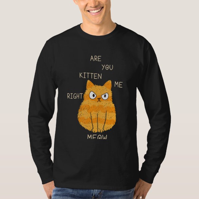Camiseta Cats Joke Are You Kitten Me Right Meow Cat Dad And (Frente)