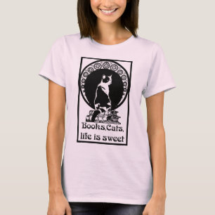 Camiseta Cats, life is Books sweet
