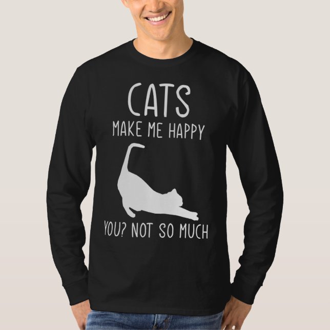 Camiseta Cats Make Me Happy  For Kitten Cat (Frente)