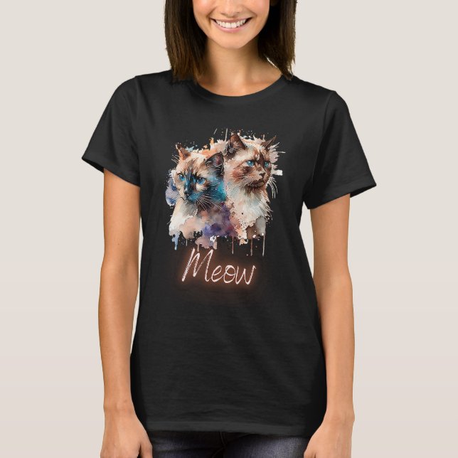 Camiseta Cats Miao Meow Kitten (Frente)