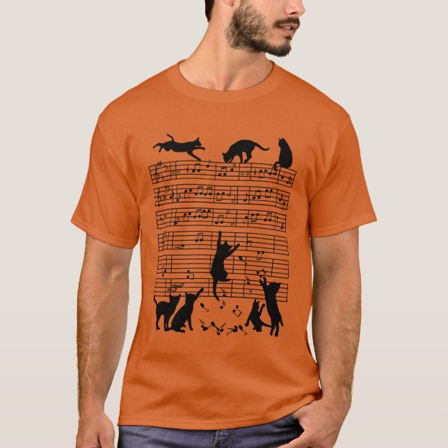 Camiseta Cats Musical Notes Compositor Musical (Frente)