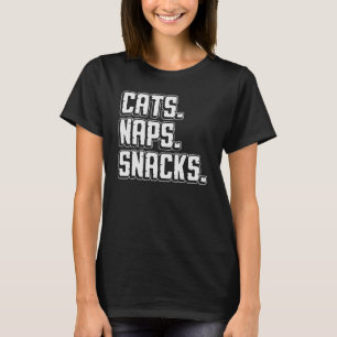Camiseta Cats Naps Snacks Pets Proprietário Cuidados de Amo
