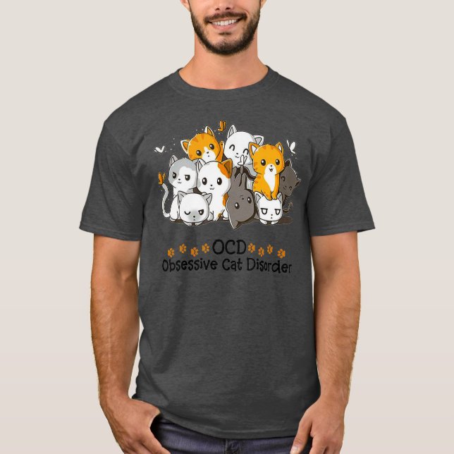 Camiseta Cats Obsessed Butterfly Kitten Kitty Cute Funny (Frente)