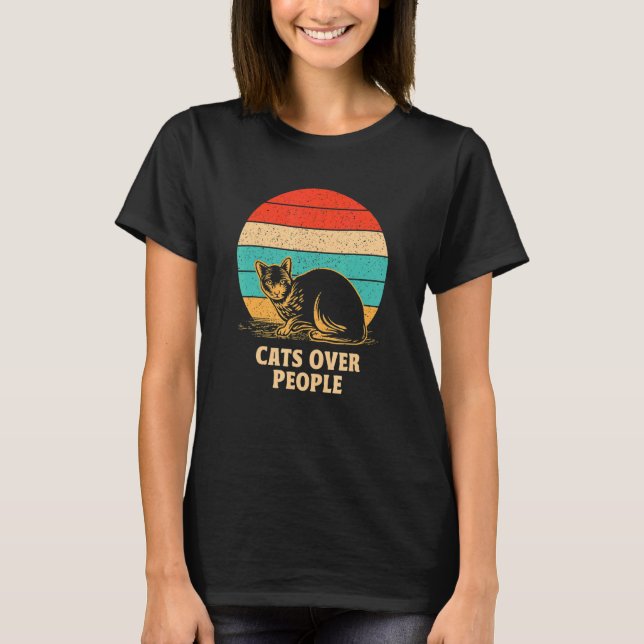 Camiseta Cats Over People Introvert Cat   Antisocial Kitten (Frente)