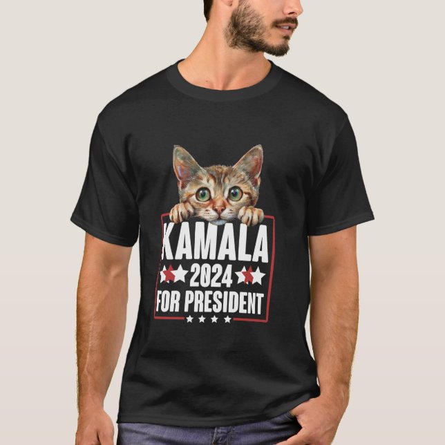 Camiseta Cats para Kamala Harris 2024 T Shirt (Frente)