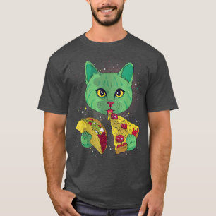 Camiseta Cats Pizza Wild Astronaut - Astral Cosmic Design F