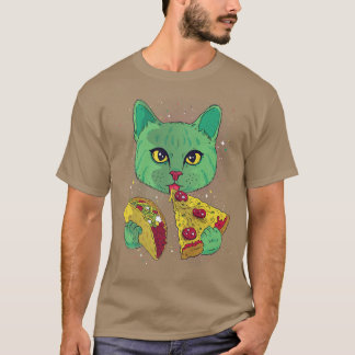 Camiseta Cats Pizza Wild Astronaut Astral Design Cósmico Pa