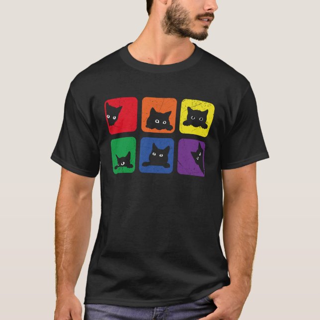 Camiseta Cats Pride Cat  Lgbt Cat  LGBQ Purride (Frente)