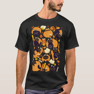 Camiseta Cats Pumpkins E Livros