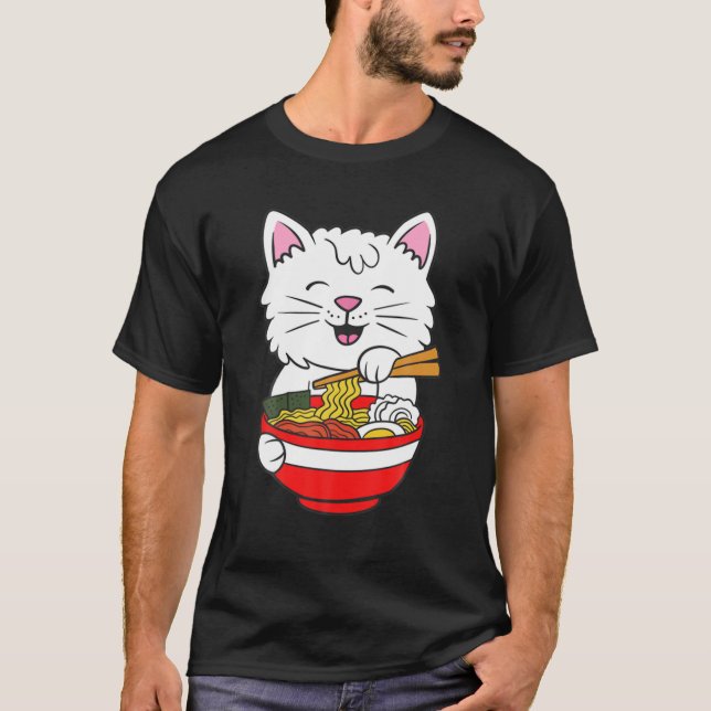 Camiseta Cats Ramen Anime Kawaii Neko (Frente)