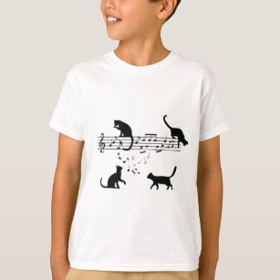 Camiseta Cats Reproduzindo Notas de Música