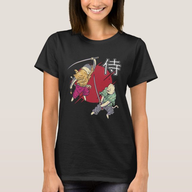 Camiseta Cats Samurai Japonês (Frente)