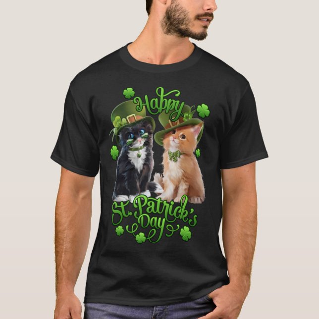 Camiseta Cats St Pat's Paddy Patrick Day's Happy St Cat Tri (Frente)
