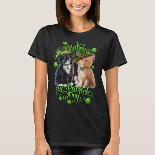 Camiseta Cats St Pat's Paddy Patrick Day's Happy St Cat Tri (Frente)