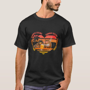 Camiseta Cats Summer Motif Bengal Cat Vintage / Desenho Ret