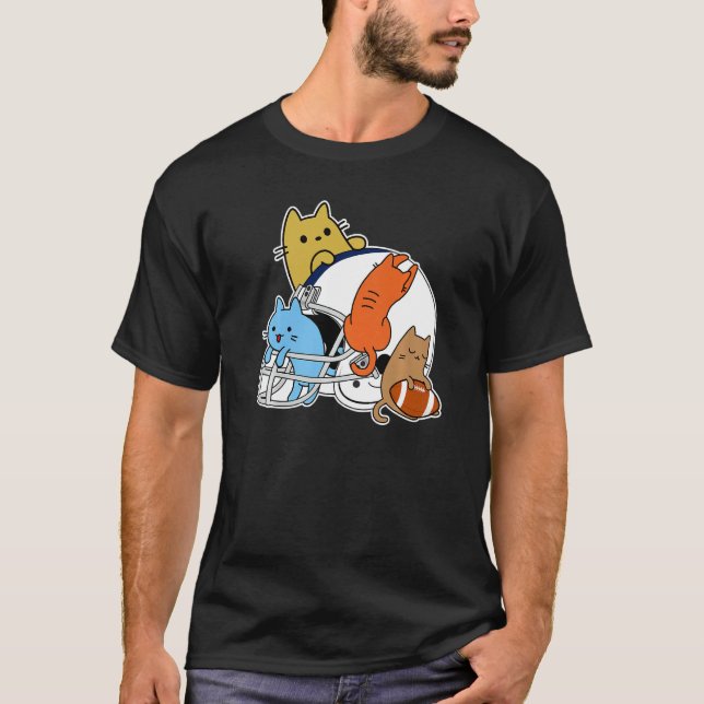 Camiseta Cats toy american football and helmet (Frente)