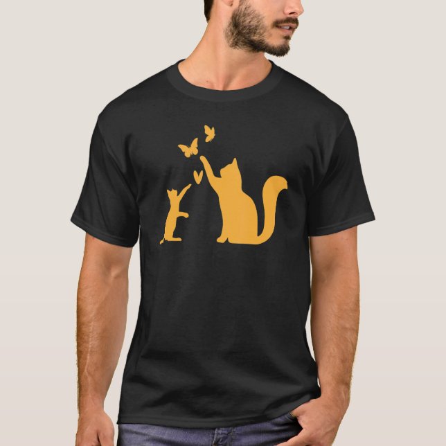Camiseta Cats With Butterflies Cat  I Cute Cats (Frente)