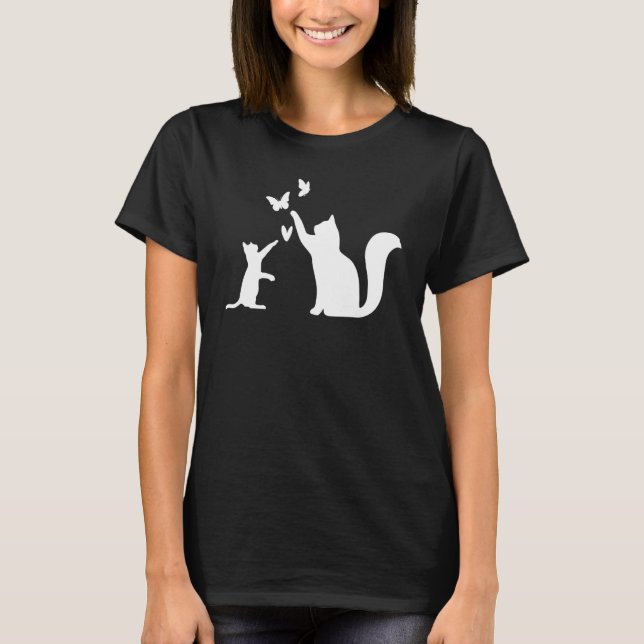 Camiseta Cats With Butterflies  Cat Owner Cat   Cute Cats (Frente)