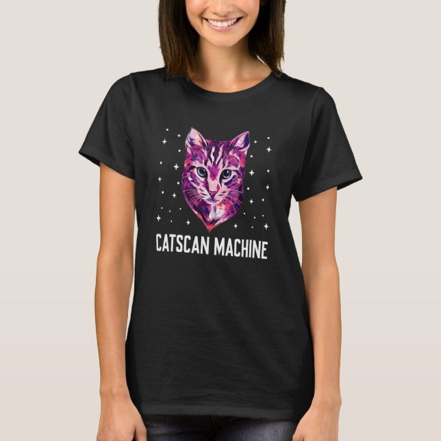 Camiseta Catscan Machine Cat Kitten Humor Funcionarios 1 (Frente)