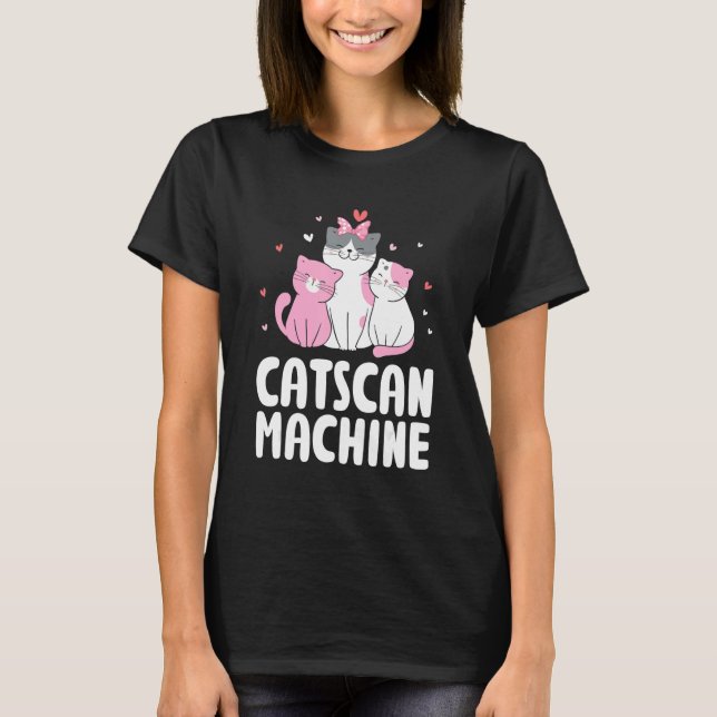 Camiseta Catscan Machine Cat Lover Funny Kitten Humor Médic (Frente)