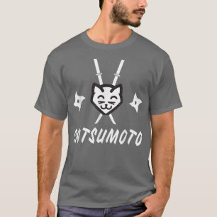 Camiseta Catsumoto Samurai Ninja Gatinho Engraçado Cat T